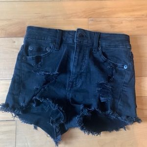 Black Aeropostale high rise shorty shorts. Barely worn, size double zero (00)